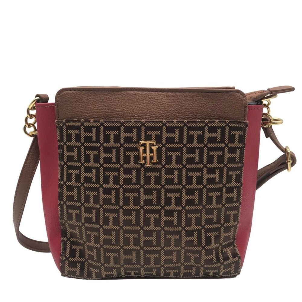 Tommy Hilfiger Brown Faux Leather Tote Bag